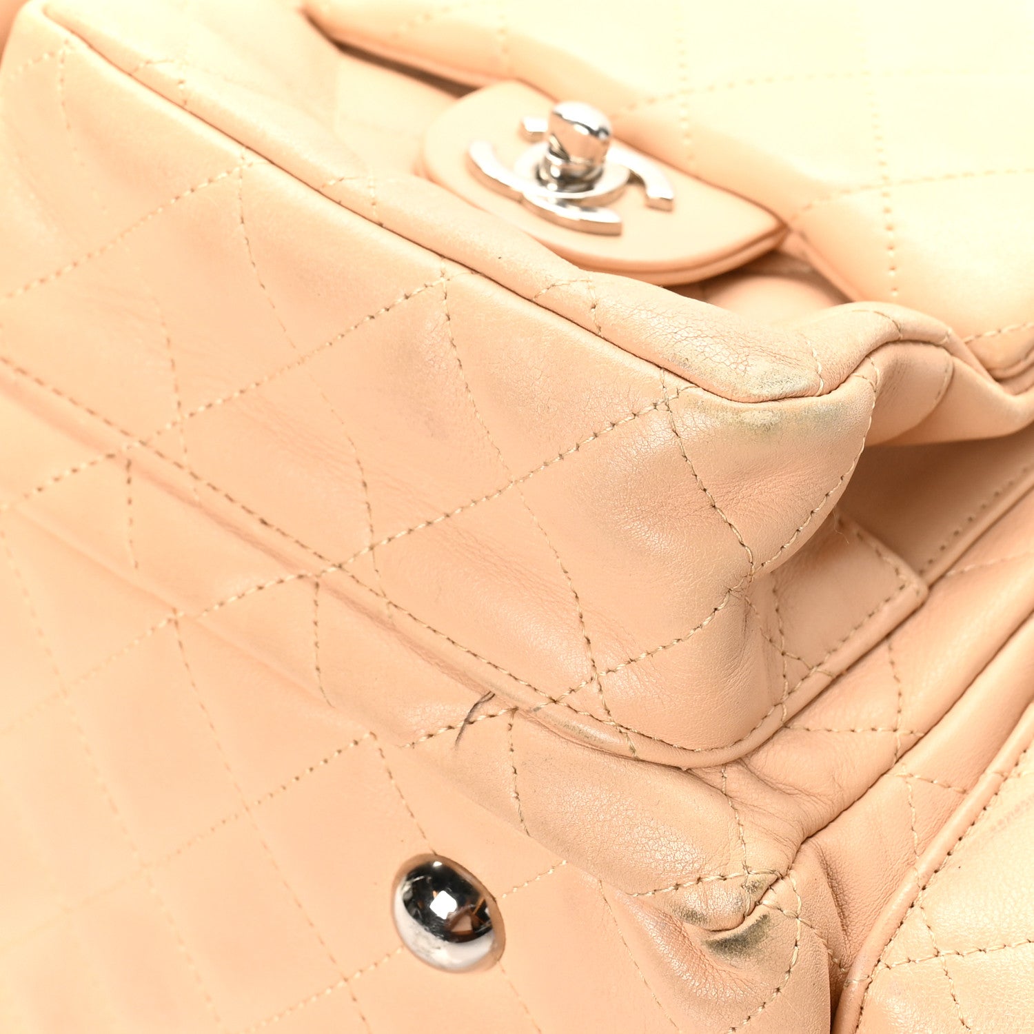 Chanel Calfskin Quilted Large Cambon Multipocket Reporter Beige Black 11 of 13