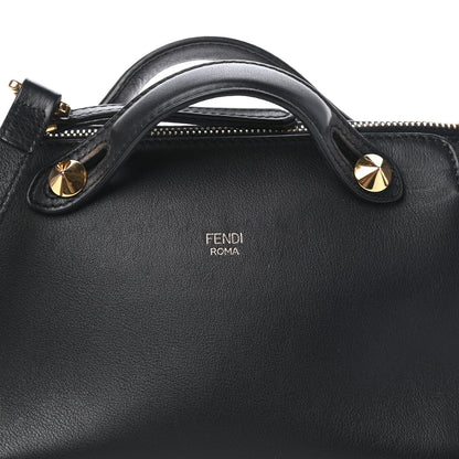 Fendi Vitello Dolce Chain Tail Gold Edition Mini By The Way Boston Bag Black Vintage Gold 7 of 9