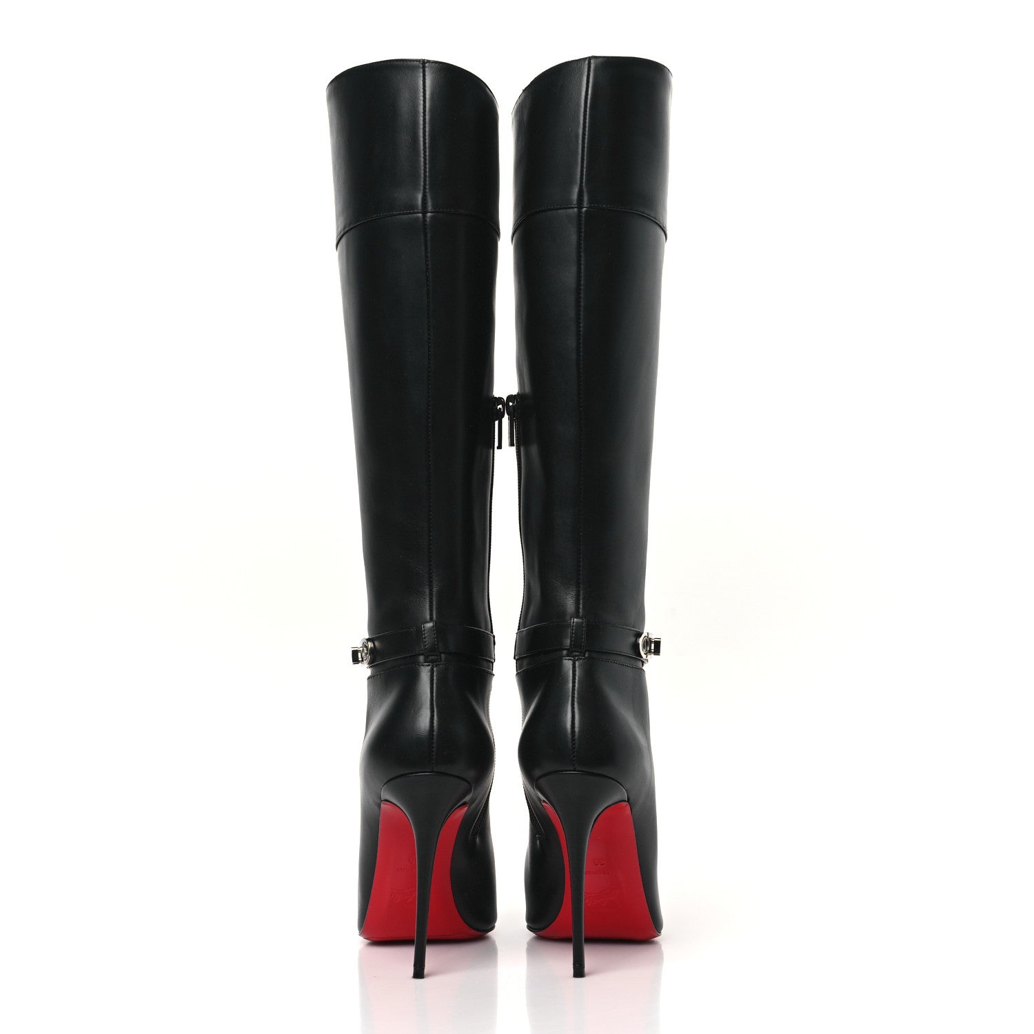 Christian Louboutin Calfskin Lock Kate Botta 100 Knee High Boots 39 Black 5 of 8