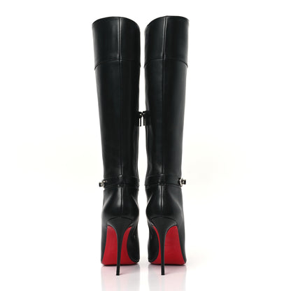 Christian Louboutin Calfskin Lock Kate Botta 100 Knee High Boots 39 Black 5 of 8