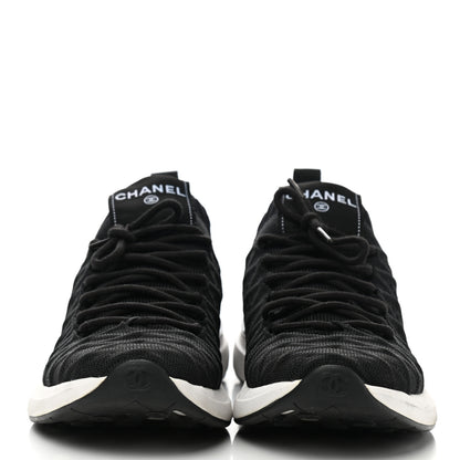 Chanel Fabric Logo Sneakers 38.5 Black 2 of 8