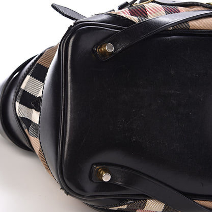Burberry House Check Bridle Calfskin Medium Lynher Tote Black 11 of 15