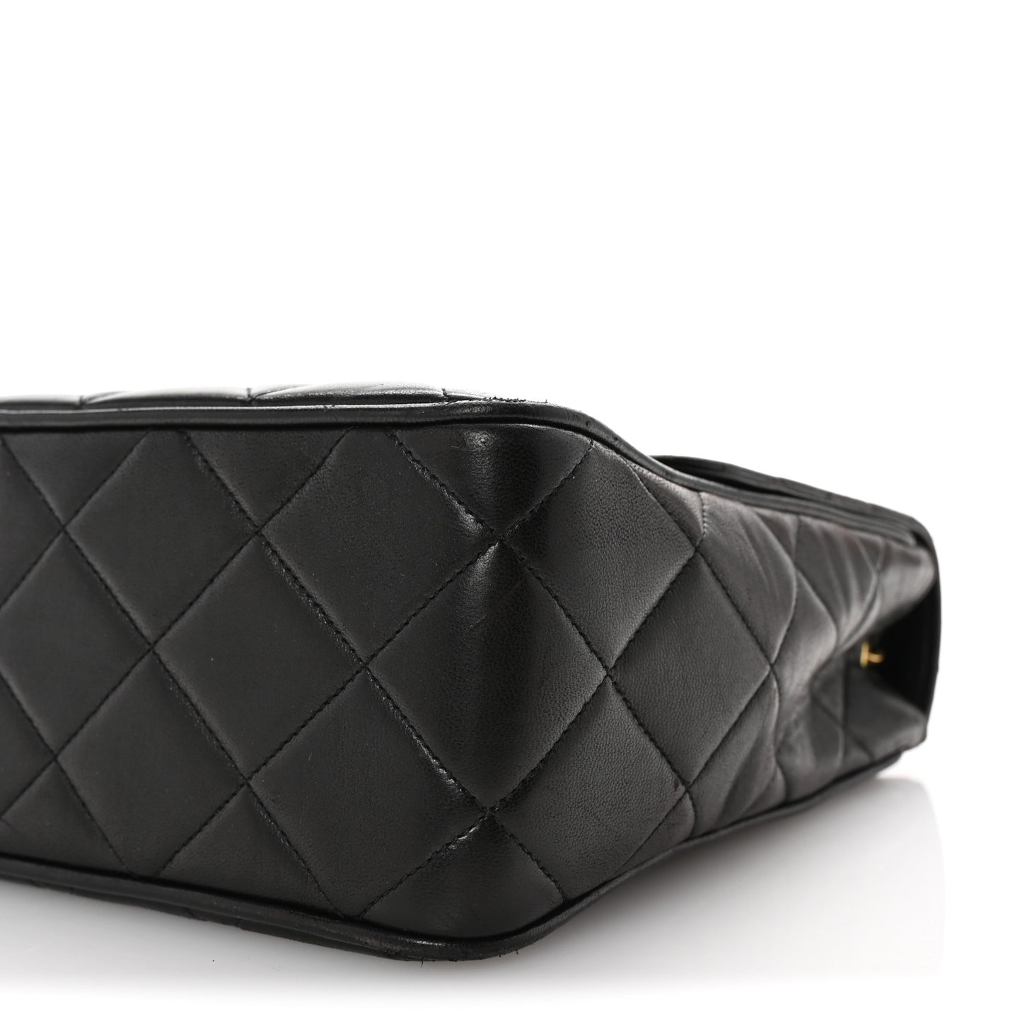 Lambskin Quilted Medium Square Flap Bag Black