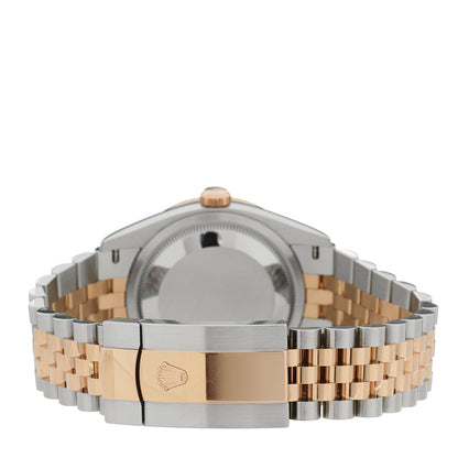 Rolex Stainless Steel 18K Everose Gold Diamond 36mm Oyster Perpetual Datejust Watch Rhodium Roman 126281RBR 3 of 5