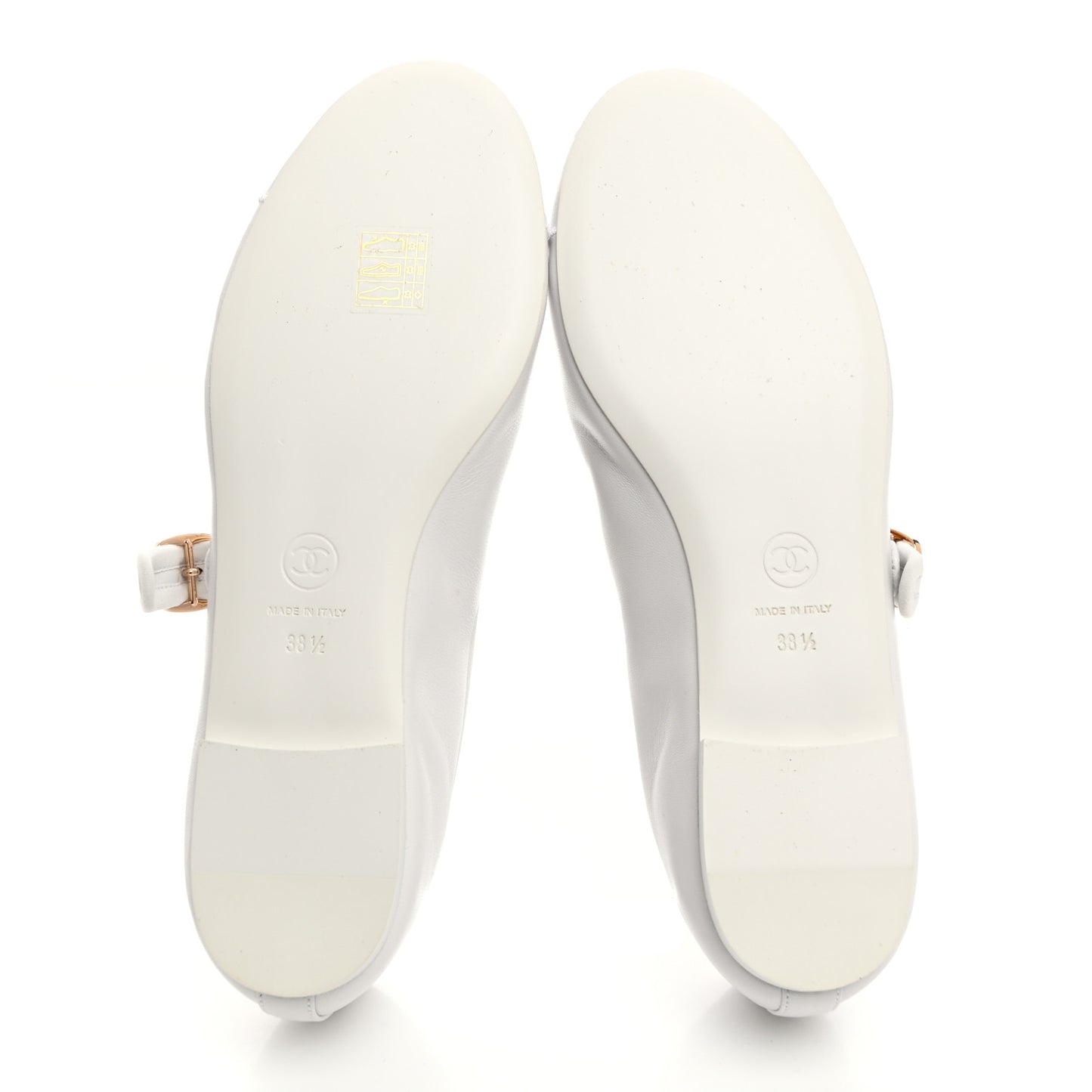 Lambskin Mary Jane Flats 38.5 White
