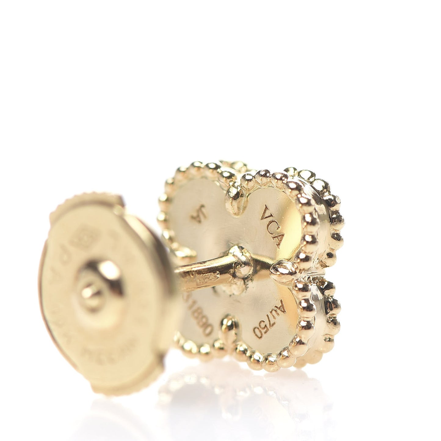 18K Yellow Gold Black Onyx Sweet Alhambra Earrings