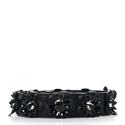 Fendi Vitello Dolce Nappa Patent Flowerland Studded Strap You Black 2 of 5