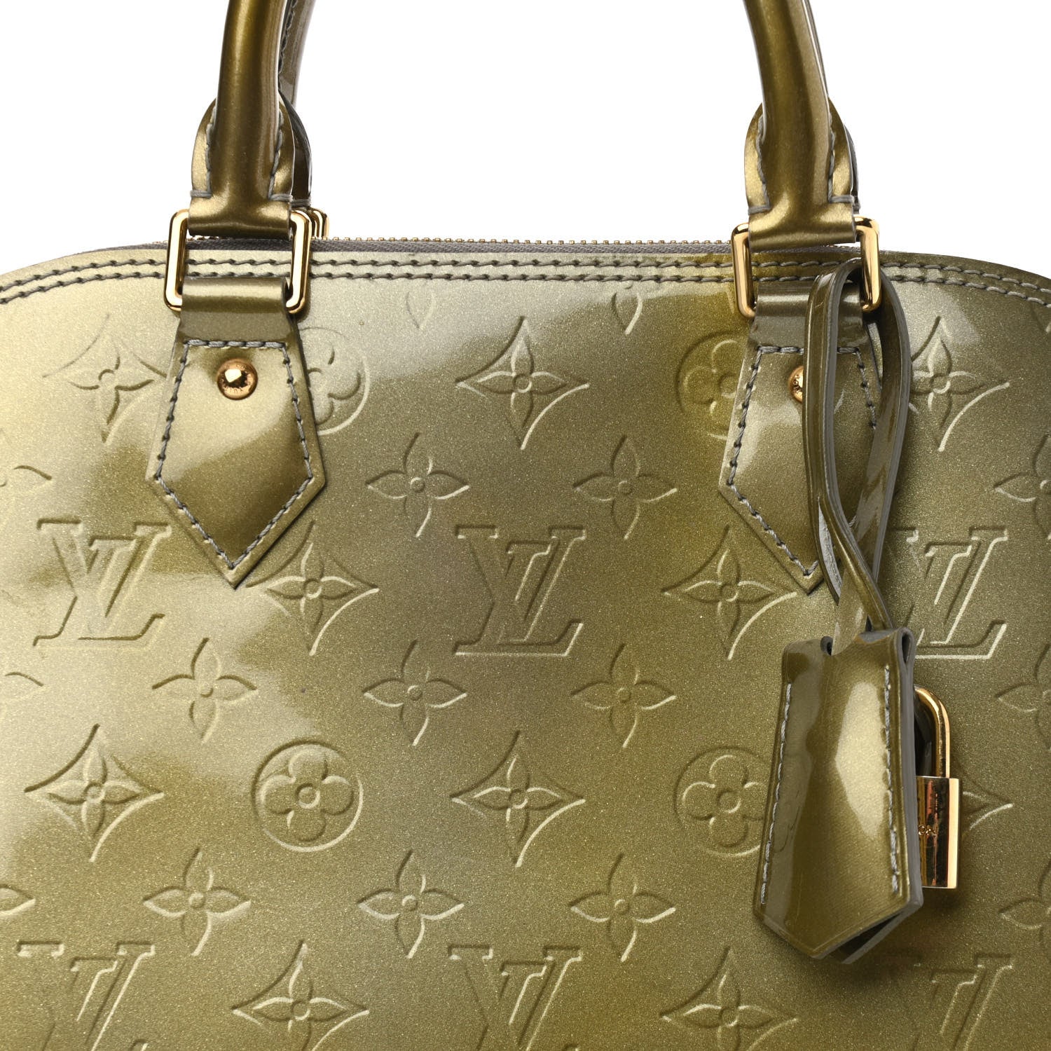 Louis Vuitton Vernis Alma PM Vert Bronze 7 of 14
