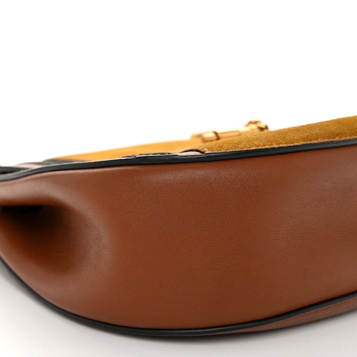 Chloe Suede Calfskin Patchwork Mini Drew Shoulder Bag Tobacco 8 of 9