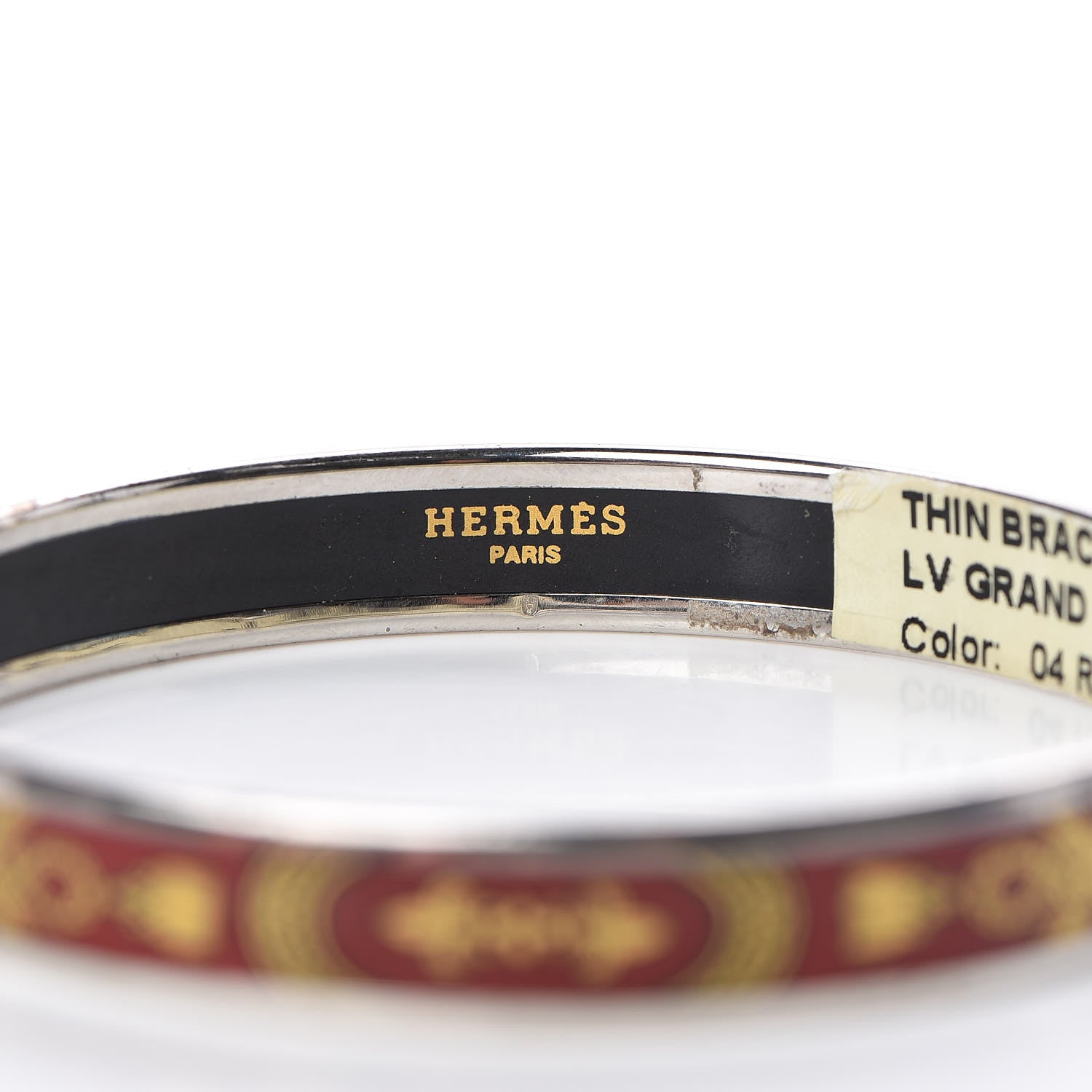 Hermes Enamel Printed Narrow Grand Apparat Bracelet 70 Rouge 5 of 5