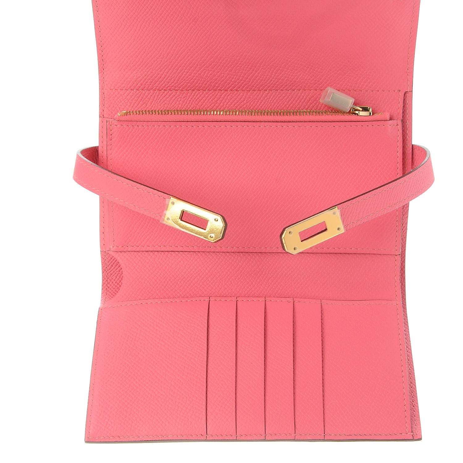 Hermes Epsom Kelly Medium Wallet Rose Azalee 5 of 8