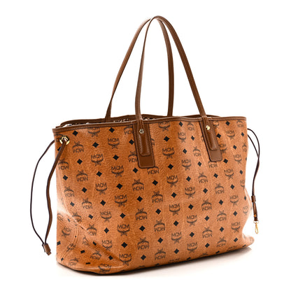 MCM Visetos Large Liz Reversible Shopper Tote Cognac 4 of 14