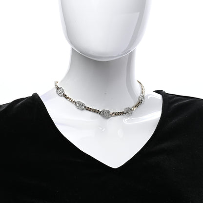 Chanel Crystal Chain CC Link Choker Gold Silver 2 of 7