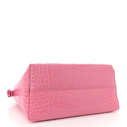 Tom Ford Calfskin Crocodile Embossed Mini TF East West Tote Rose Bloom 4 of 11