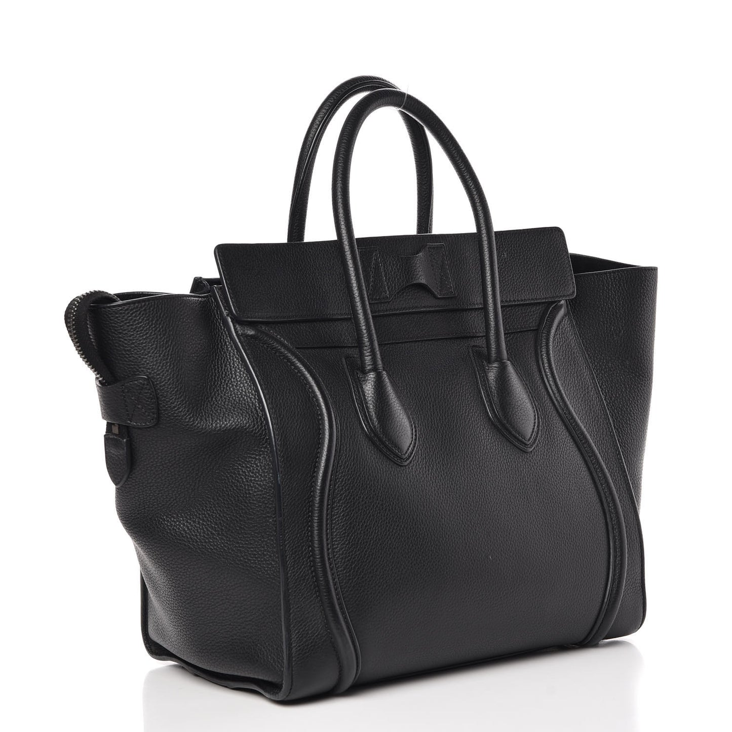 Drummed Calfskin Mini Luggage Black