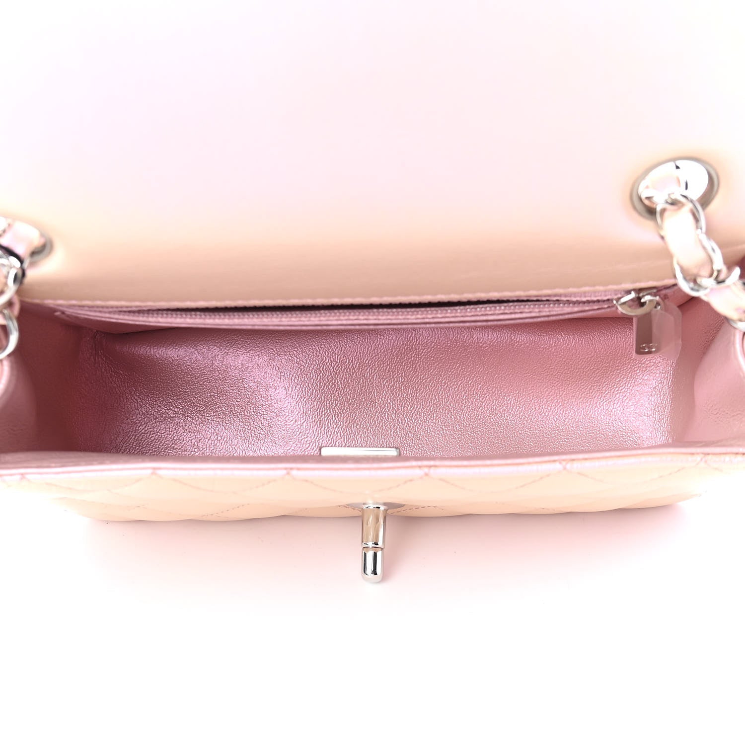 Chanel Iridescent Calfskin Quilted Mini Rectangular Flap Pink 4 of 8