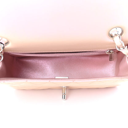 Chanel Iridescent Calfskin Quilted Mini Rectangular Flap Pink 4 of 8