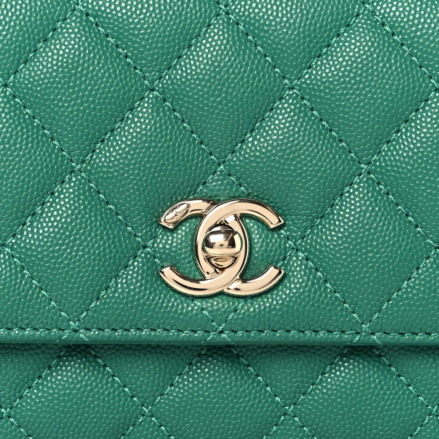 Chanel Caviar Quilted Extra Mini Coco Handle Flap Green 8 of 10