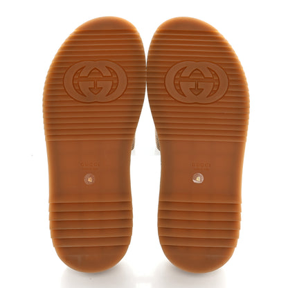 Gucci Monogram Maxi GG Angelina Platform 55mm Slide Sandals 40 Camel Ebony 5 of 9