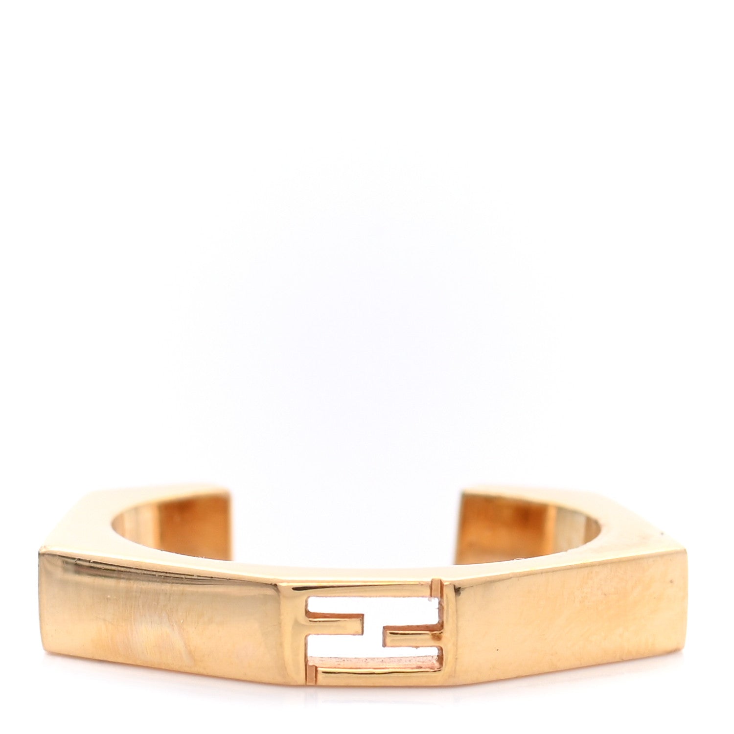 Fendi Metal FF Baguette Ring M Gold 1 of 5