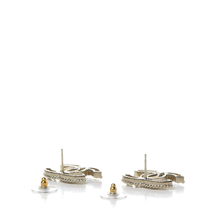 Chanel Pearl Crystal April In Paris CC Earrings Light Gold 3 of 5