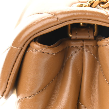 Saint Laurent Calfskin Y Quilted Monogram Small Loulou Chain Satchel Dark Natural 10 of 11