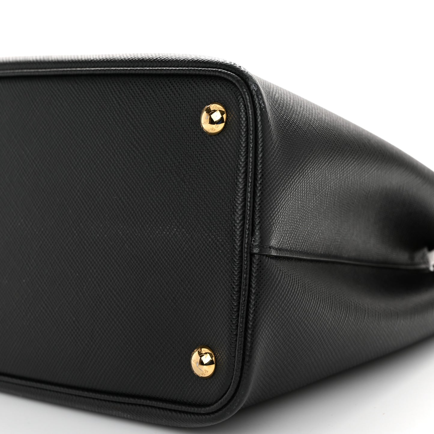 Saffiano Cuir Medium Double Bag Black Fuoco