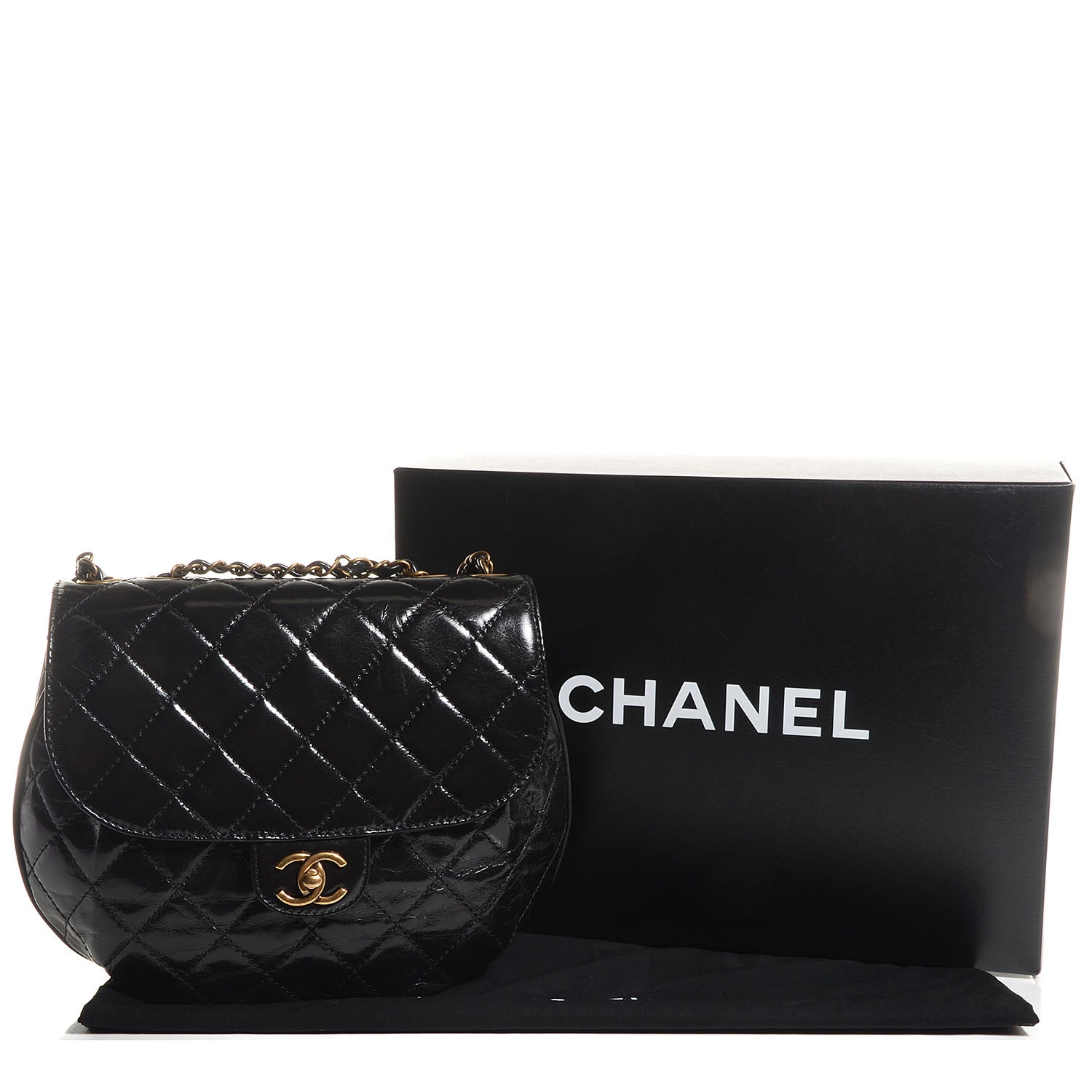 Chanel Calfskin Quilted Medium Bubble CC Flap Bag Black 3 of 9