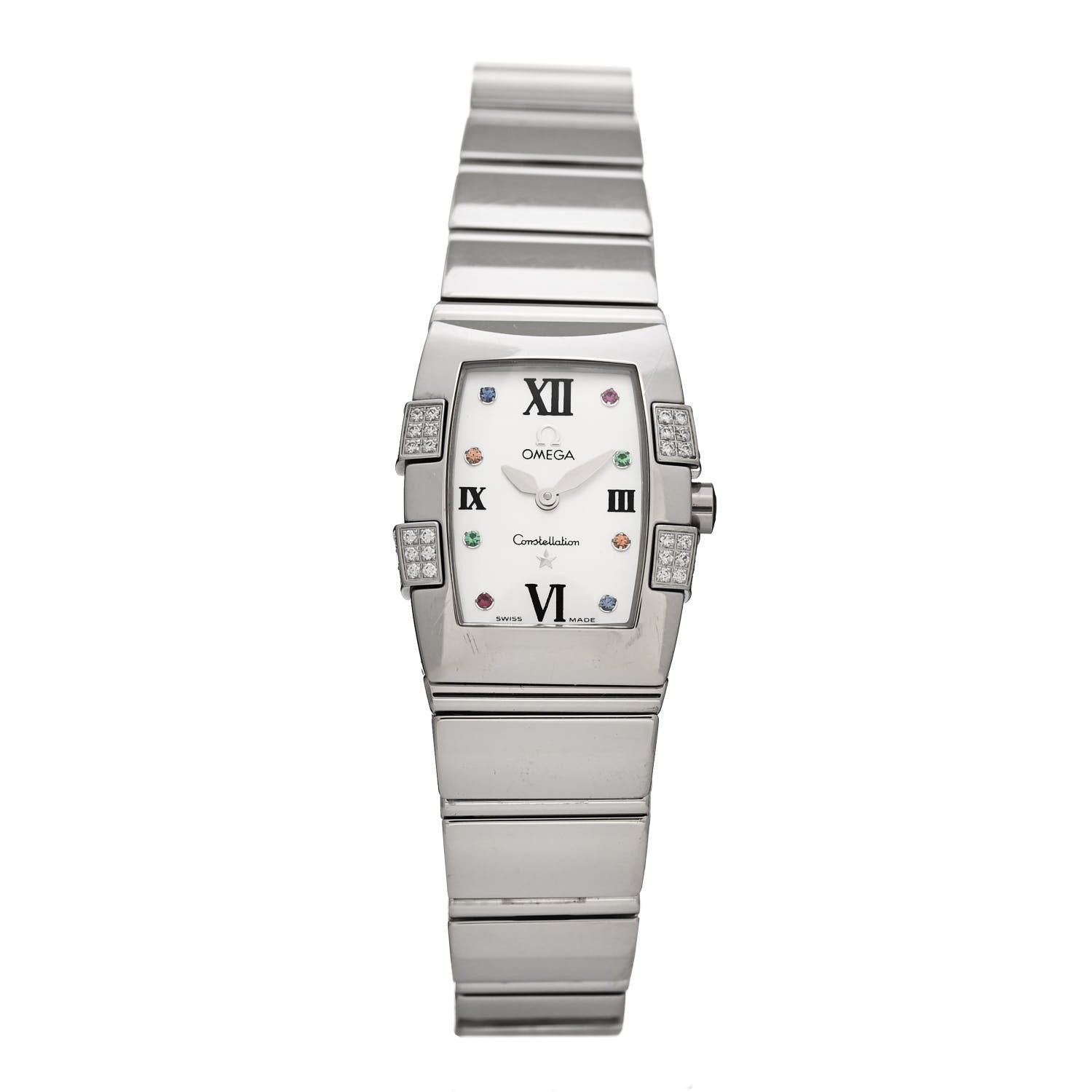 Omega Stainless Steel Diamond Mother of Pearl 21mm Constellation Quadrella Quartz Watch Multicolor 1585.79.00 1 of 4