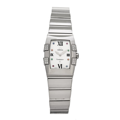 Omega Stainless Steel Diamond Mother of Pearl 21mm Constellation Quadrella Quartz Watch Multicolor 1585.79.00 1 of 4