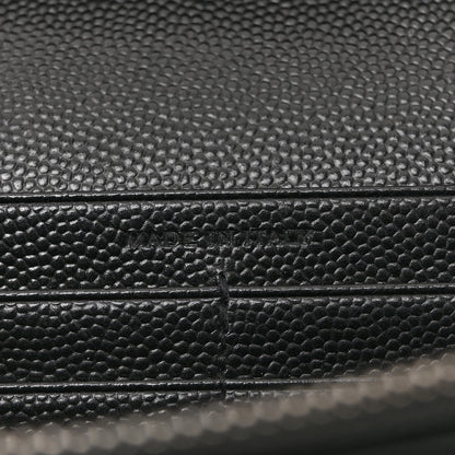 Saint Laurent Grain De Poudre Matelasse Chevron Monogram Monochrome Chain Wallet Black 7 of 12