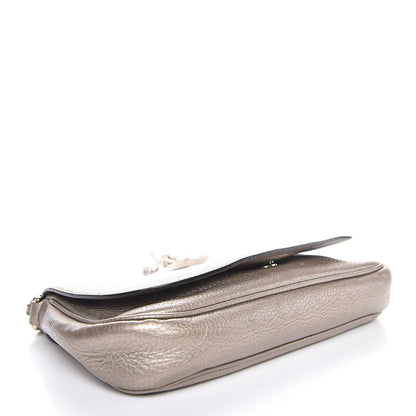 Gucci Metallic Pebbled Calfskin Medium Soho Flap Crossbody Golden Beige 4 of 13