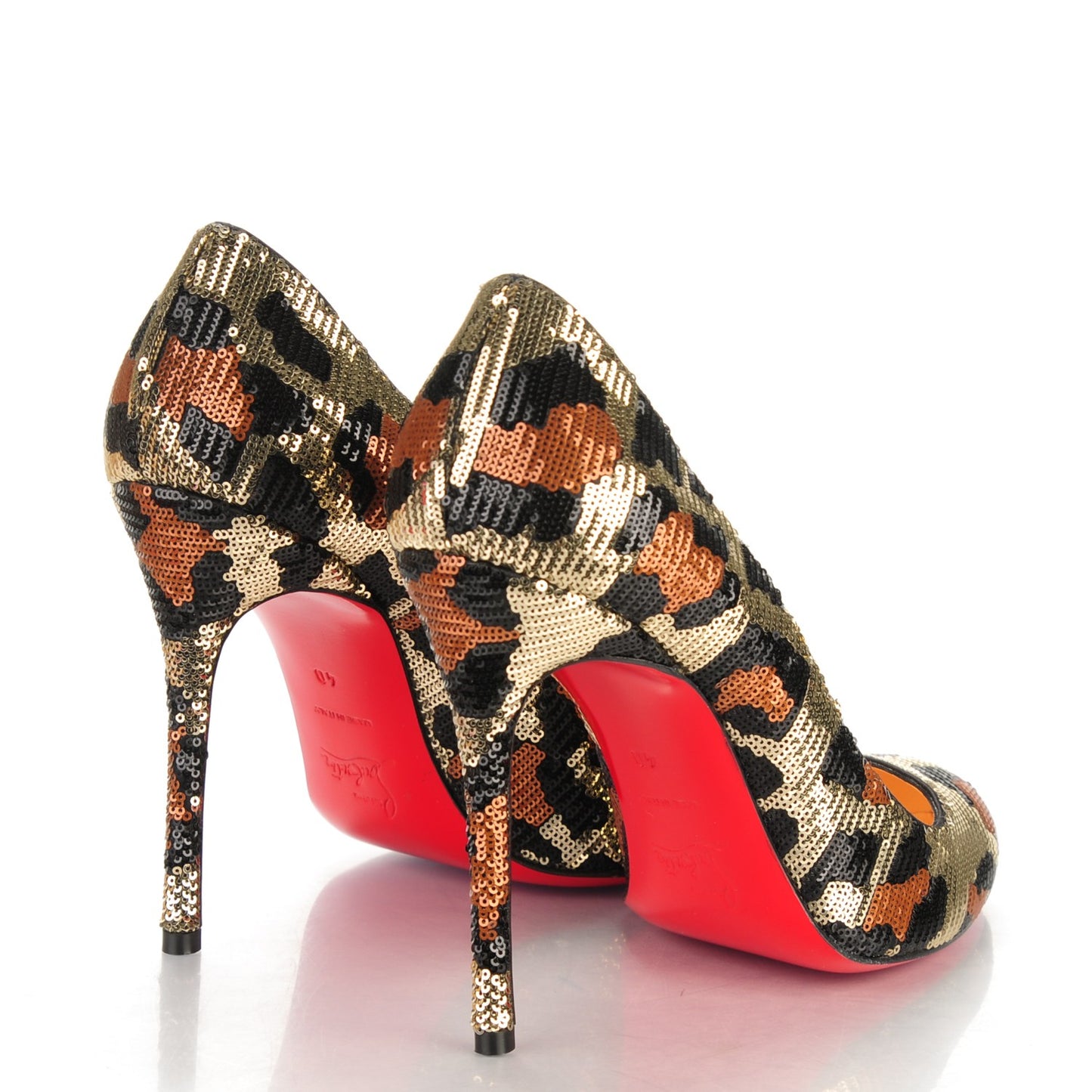 Leopard Paillettes Fifi 100 Pumps 40 Beige