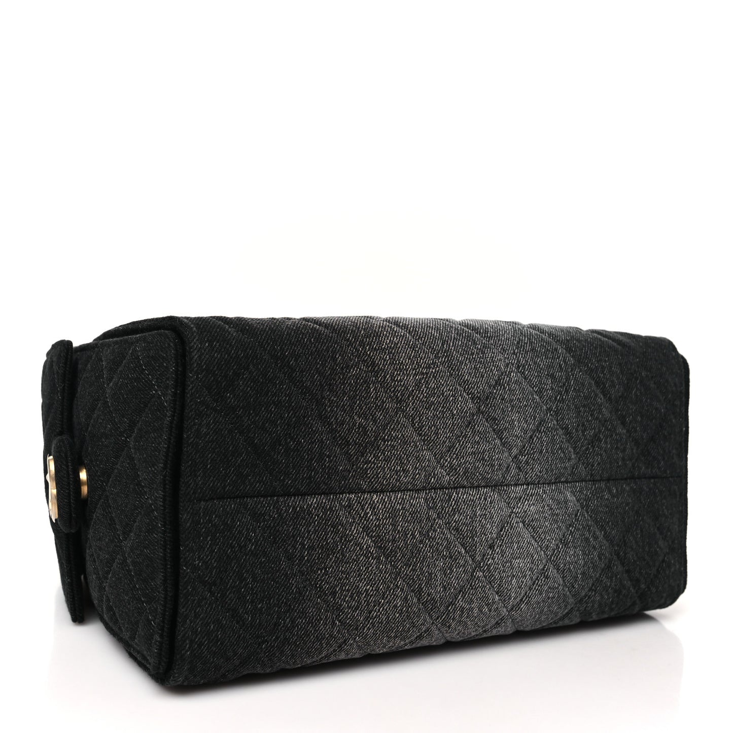 Washed Denim Quilted Small Chanel 25 Handbag Black