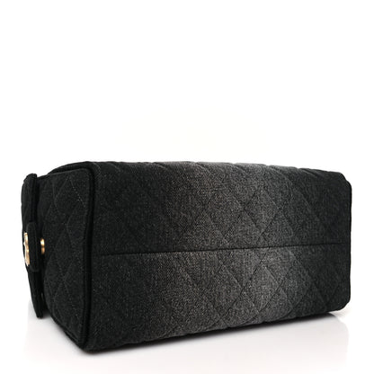 Chanel Washed Denim Quilted Small Chanel 25 Handbag Black 4 of 10