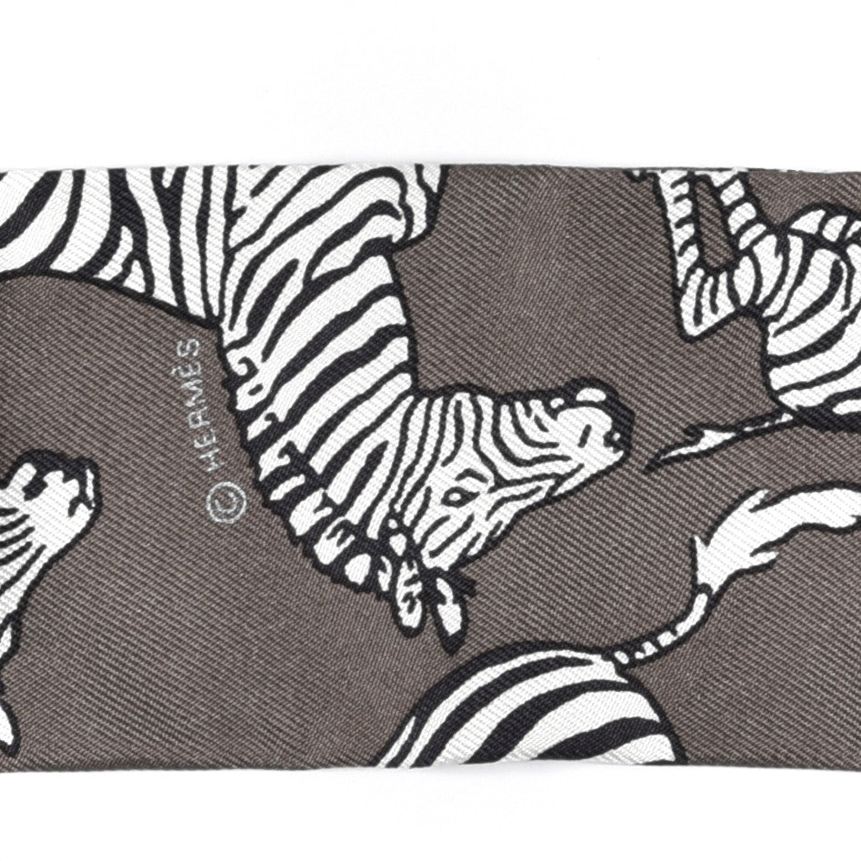 Silk Les Zebres Twilly Gris Taupe Black White