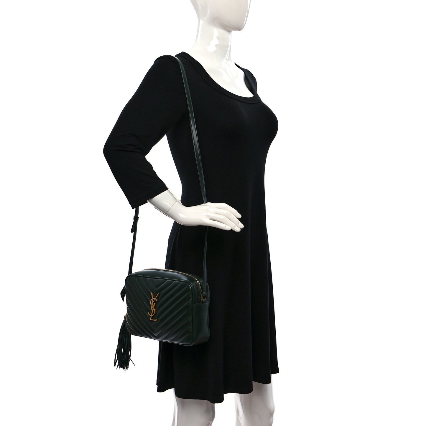 Calfskin Matelasse Monogram Lou Camera Bag Vert Fonce