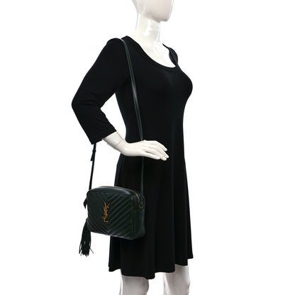 Saint Laurent Calfskin Matelasse Monogram Lou Camera Bag Vert Fonce 2 of 8