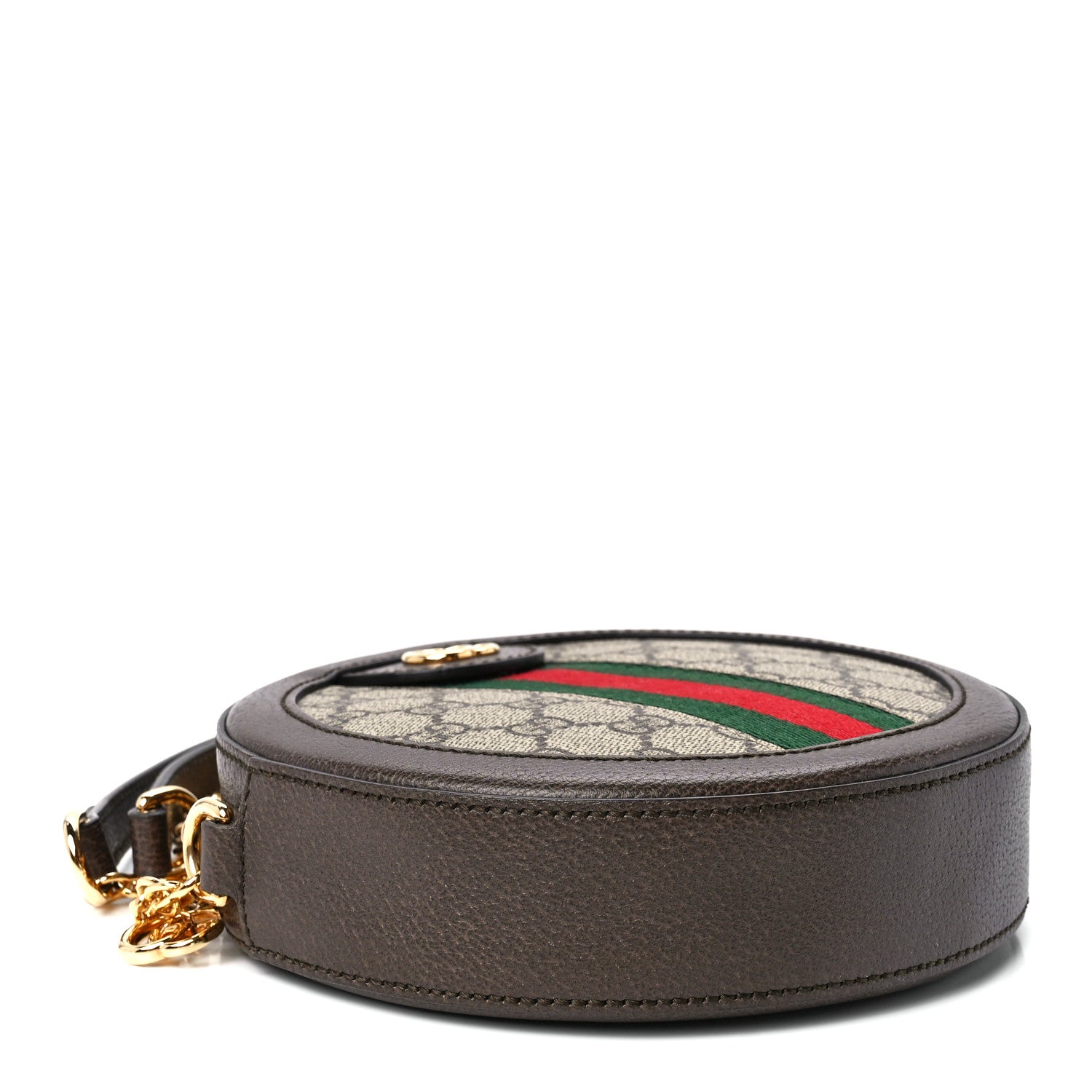 Gucci GG Supreme Monogram Web Mini Ophidia Round Shoulder Bag Brown 5 of 13