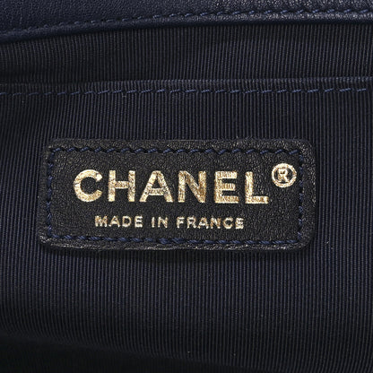 Chanel Lambskin Braided Woven Medium Boy Flap Navy Black 5 of 10