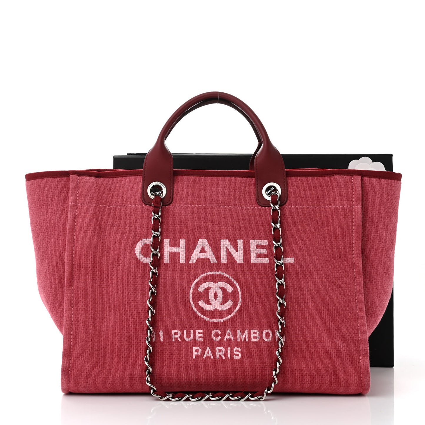 Canvas Medium Deauville Tote Red