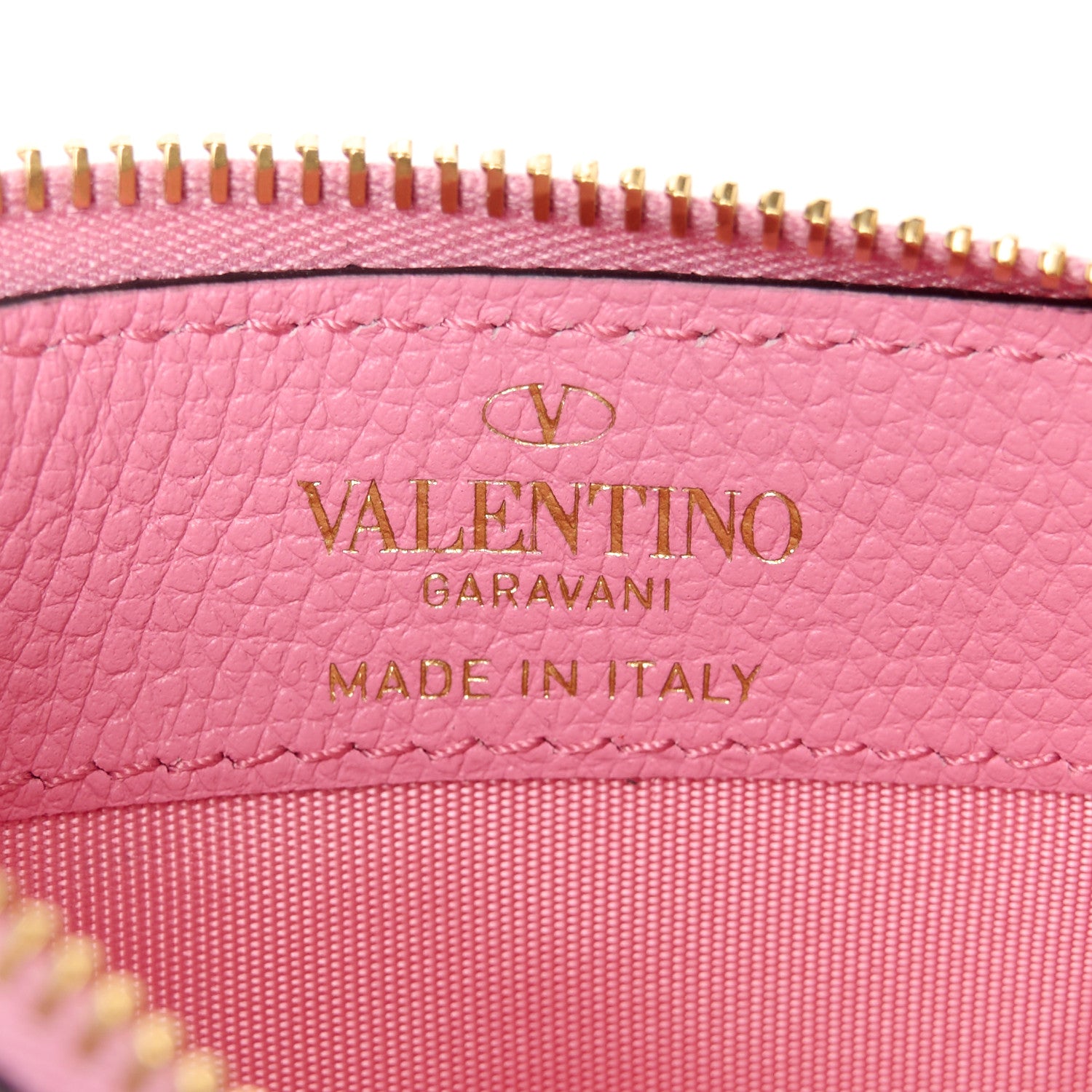 Valentino Garavani Grained Calfskin VLogo Coin Case Card Holder Pink 6 of 8