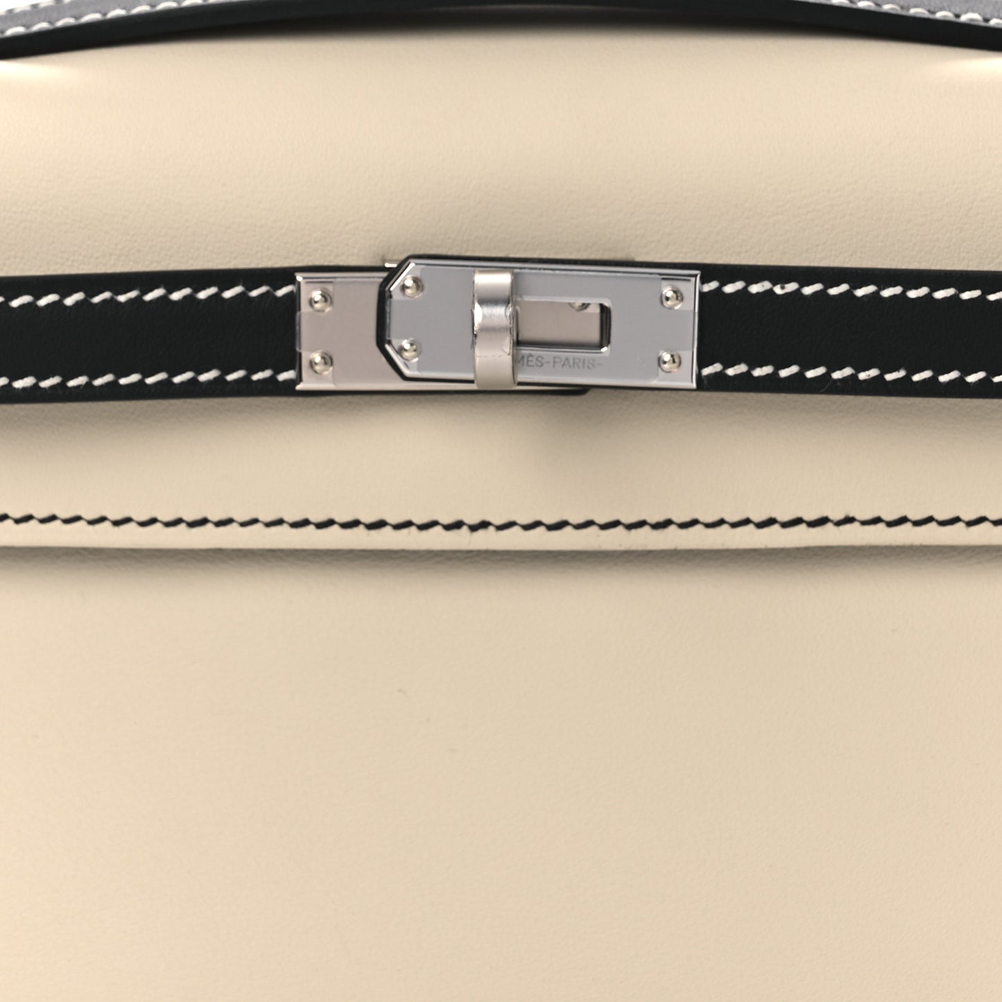 Swift Horseshoe Kelly Pochette Clutch Craie Black