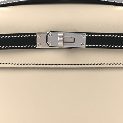 Hermes Swift Horseshoe Kelly Pochette Clutch Craie Black 8 of 12