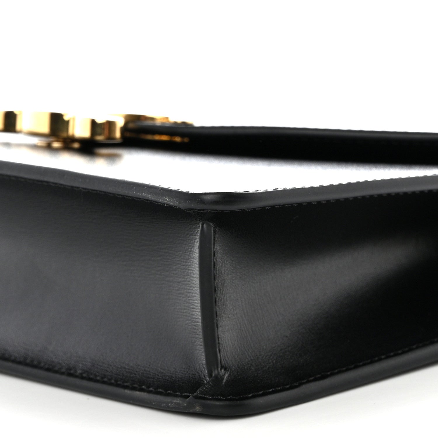 Celine Shiny Calfskin Triomphe Margo Wallet on Chain Black 9 of 10