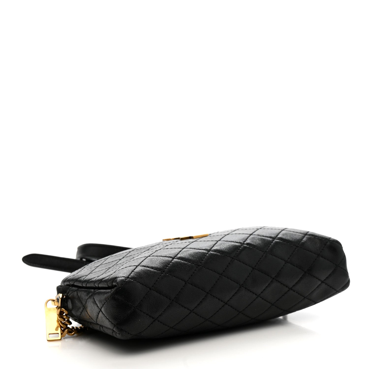 Saint Laurent Lambskin Quilted Gaby Zipped Pouch Black 4 of 10