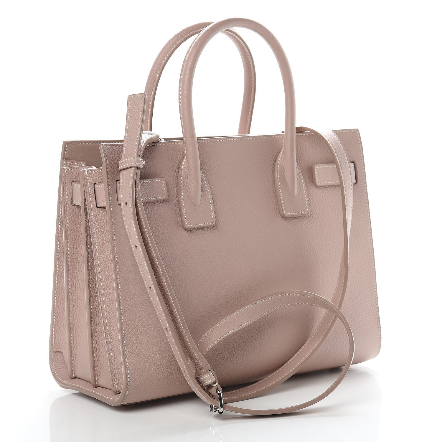 Saint Laurent Grained Calfskin Baby Sac De Jour Antique Rose 3 of 12
