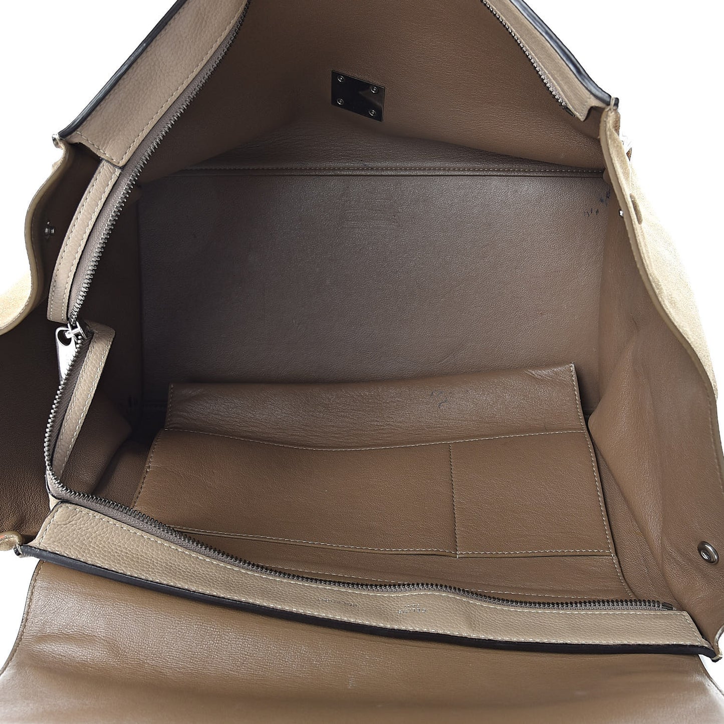 Drummed Calfskin Suede Large Trapeze Dune