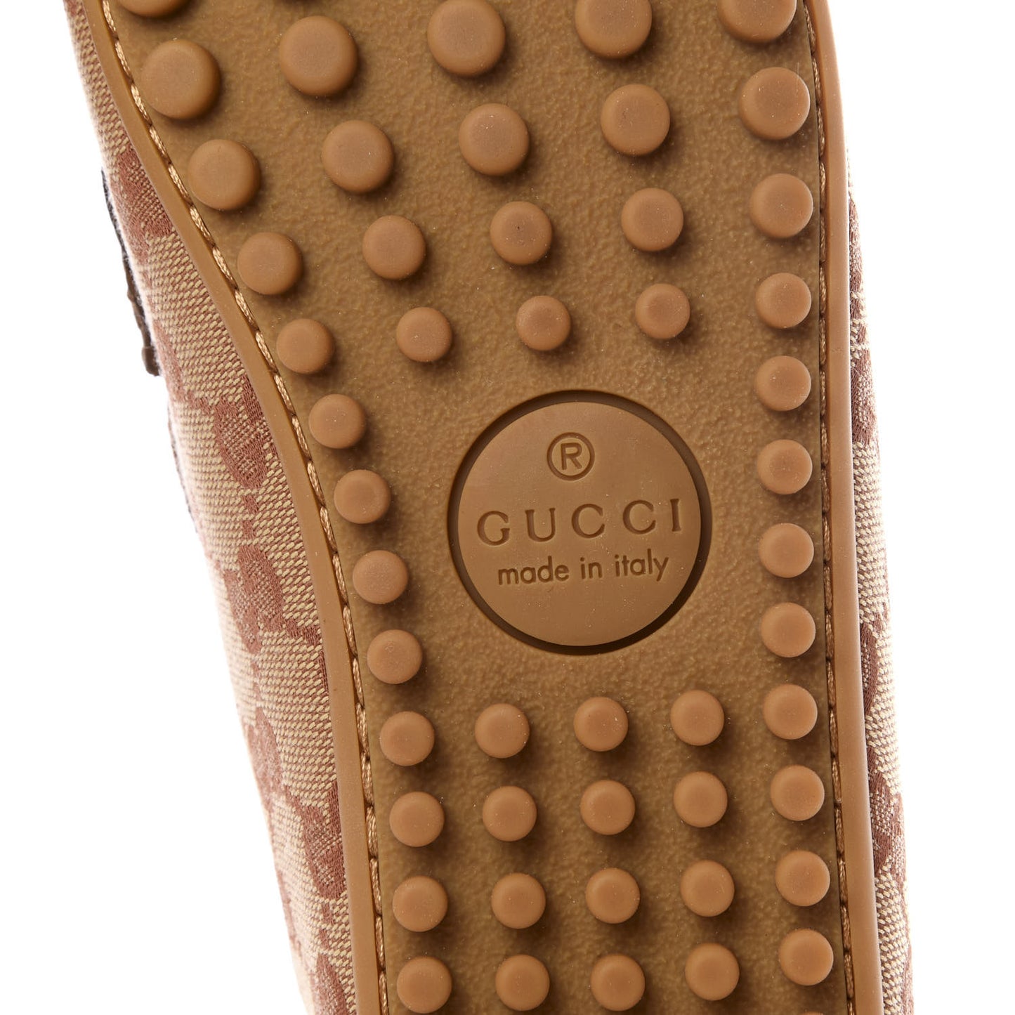 GG Monogram Suede Mens Driver Loafers 6 Beige Ruggine Cuir