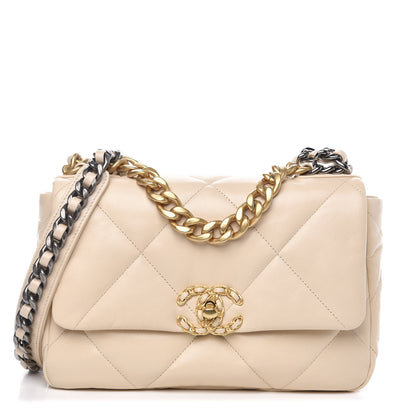Chanel Goatskin Quilted Medium 19 Flap Beige 1 of 10